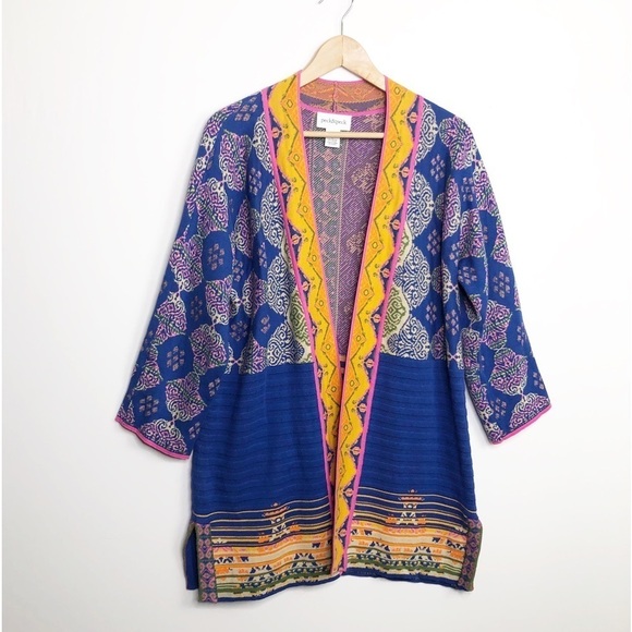 PECK & Peck  colorful bohemian open close your duster cardigan - Picture 9 of 9